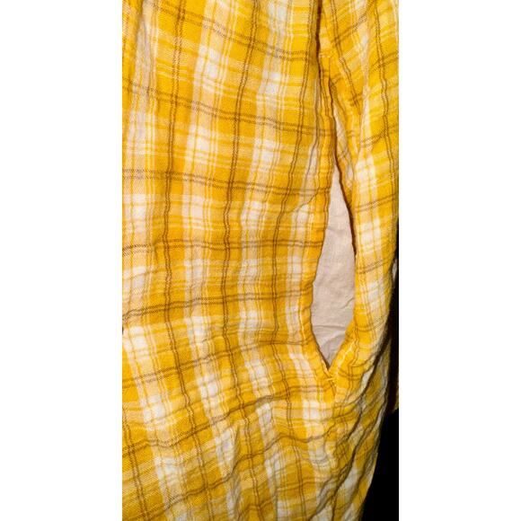 Old Navy Flounce Sleeve Yellow Plaid Mini Swing Dress Women Sz 3X Cotton Cottage - Picture 11 of 11